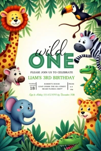 Joyful Zoo Themed Birthday Party  Pinterest Graphic template