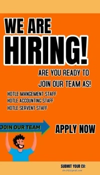 joyfull hotle managemnet staff hiring Tarjeta de Presentación template