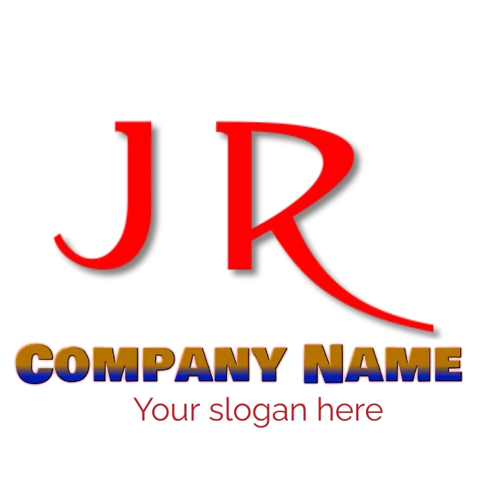 Jr Lettering Blue Jr Logo Design