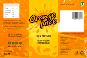 Orange Orange Juice Packaging Label Template