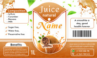 Juice fruit Bottle Label design template 美国正规