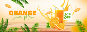 Orange Juice Promotion Facebook Cover Photo Template