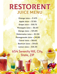 juice menu flyer template