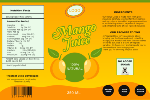 Orange Juice product label template Label