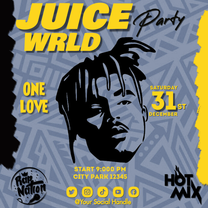 juice wrld Instagram Post template