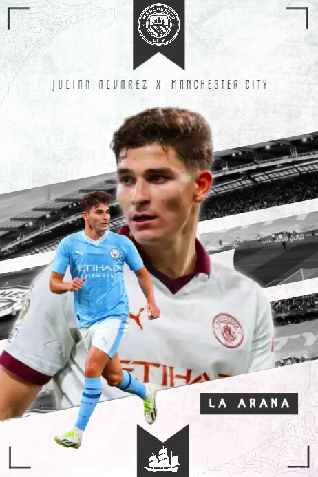 Julian Alvarez x Manchester city Poster template