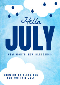 July 2025 greeting message A4 template