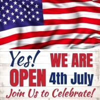 July 4th Business Hours Social Media Template - Free Download Instagram-opslag