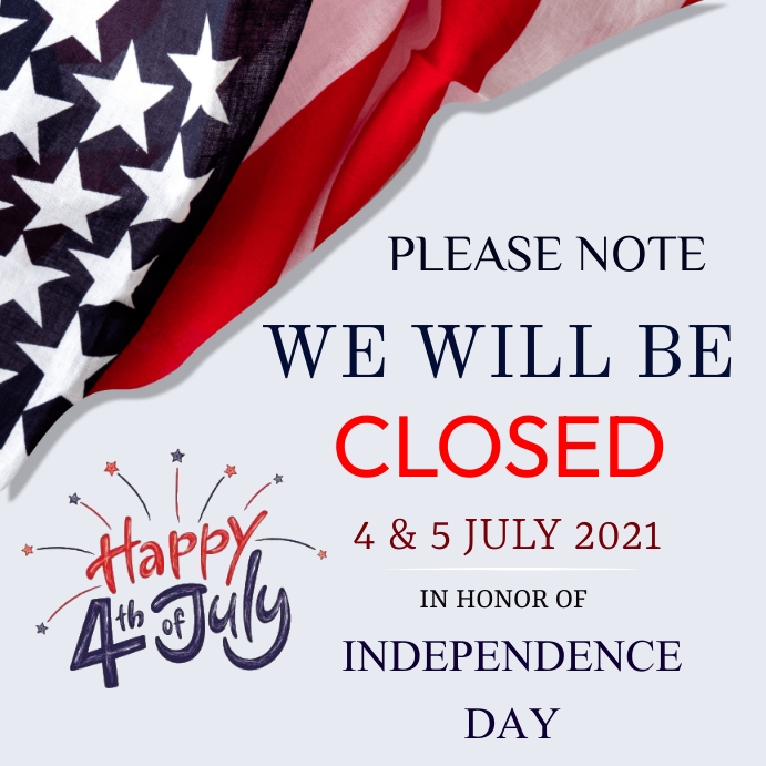 july 4th shop closed template Instagram na Post