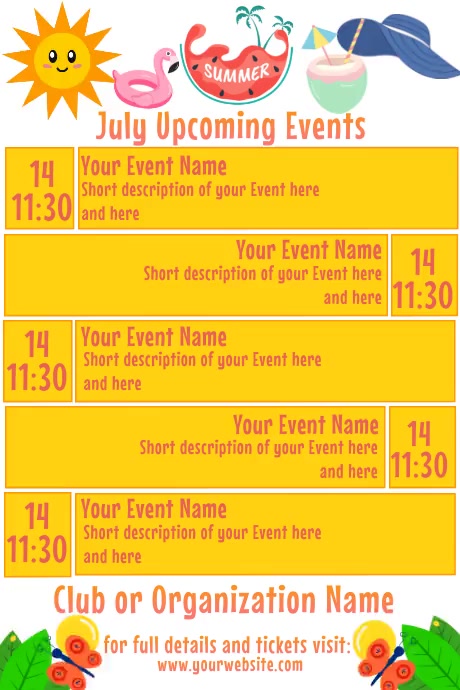 July Events Graphics July Calendar by Paula Template | PosterMyWall