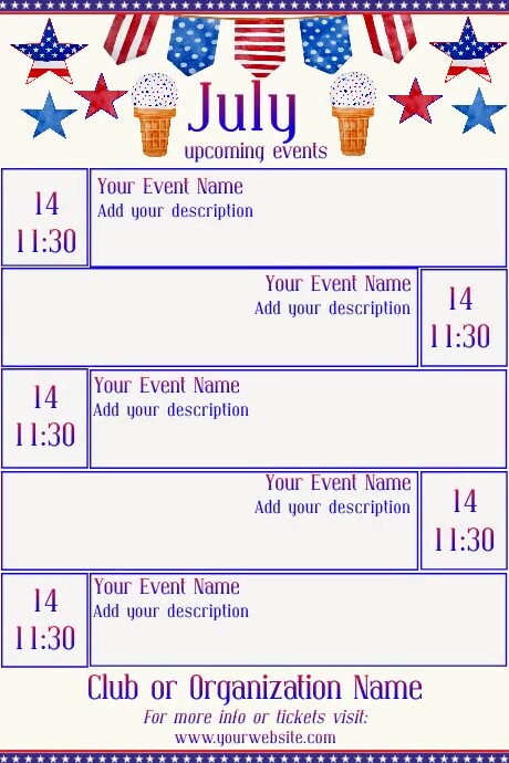 July Events Graphics July Calendar by Paula Template | PosterMyWall