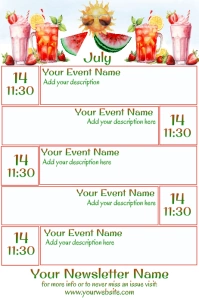 July Calendar by Paula Poster template