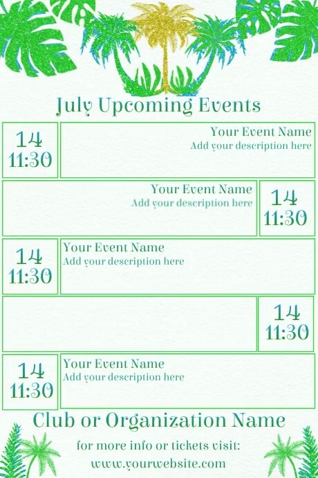 July Calendar by Paula Poster template