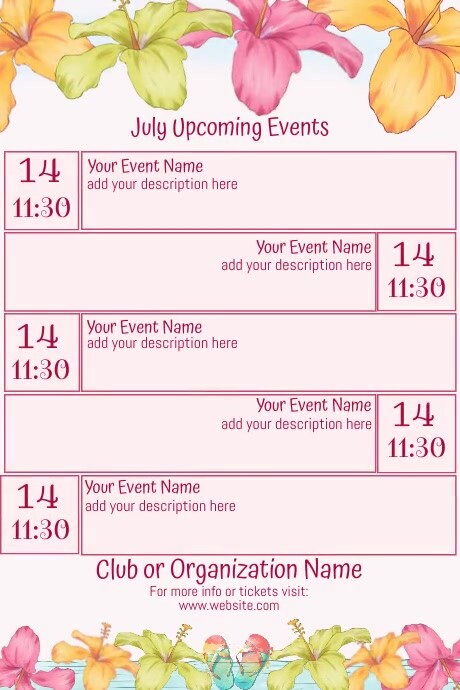 July Calendar by Paula Template | PosterMyWall