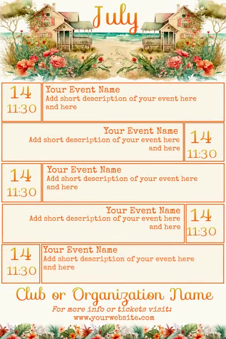 July Calendar Template PosterMyWall