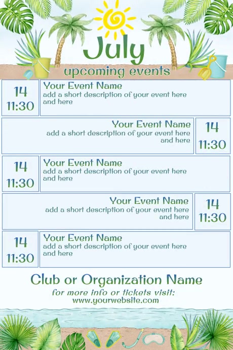 July Calendar Template PosterMyWall
