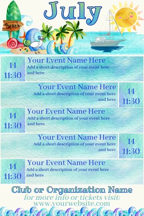 July Calendar Template PosterMyWall