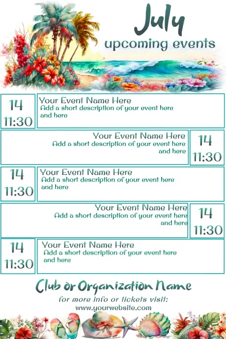 July Calendar Template PosterMyWall