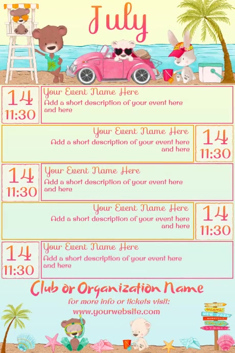 July Calendar Template PosterMyWall