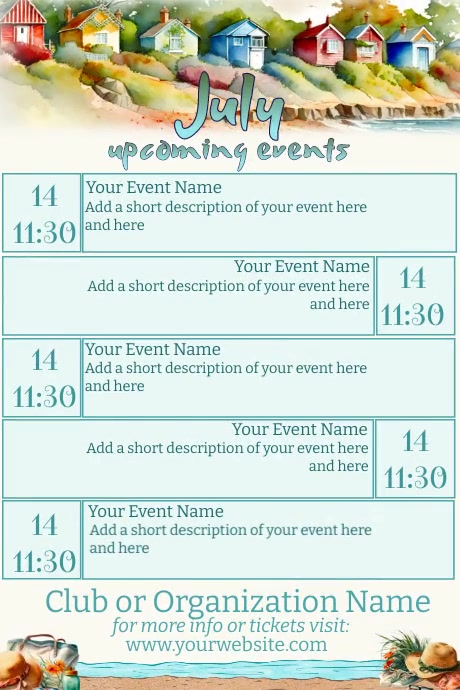 July Calendar Template PosterMyWall