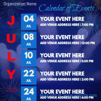 July Calendar of Events Video Cuadrado (1:1) template
