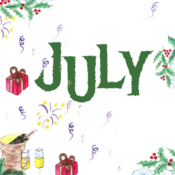 July Simple Design White July Instagram Ad Template | PosterMyWall