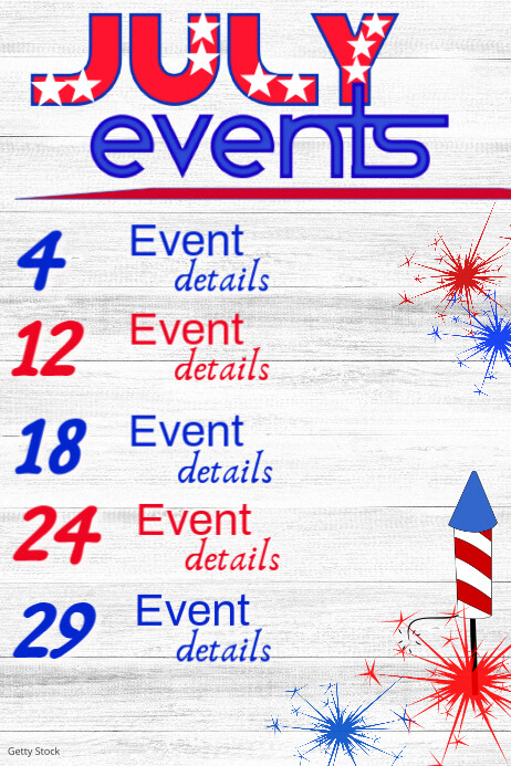 July Events Calendar Template | PosterMyWall