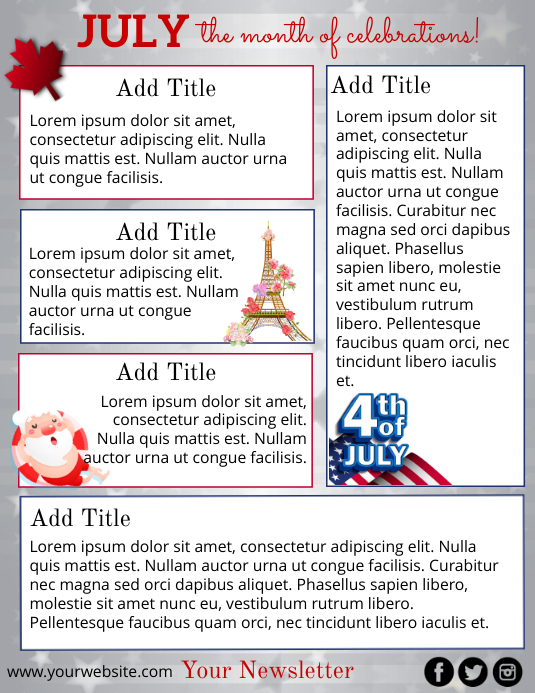 July Newsletter, Newsletter Template PosterMyWall