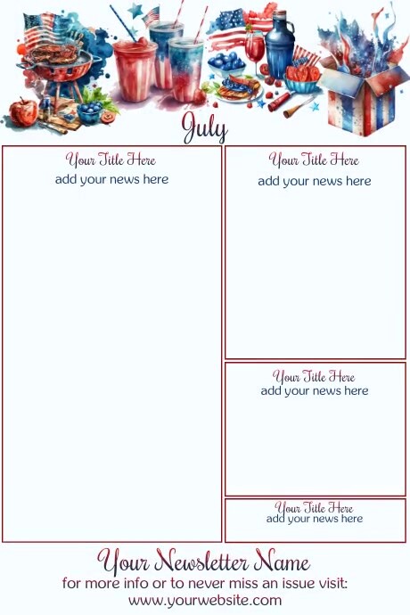 July Newsletter by Paula Poster template