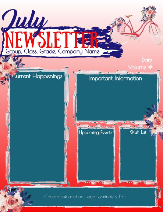 july newsletter template PosterMyWall
