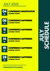 JULY SCHEDULE TEMPLATE A6
