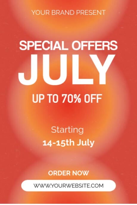 JULY SPECIAL OFFER Poster template