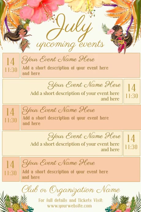 July Events Graphics July Upcoming Events Calendar Template | PosterMyWall