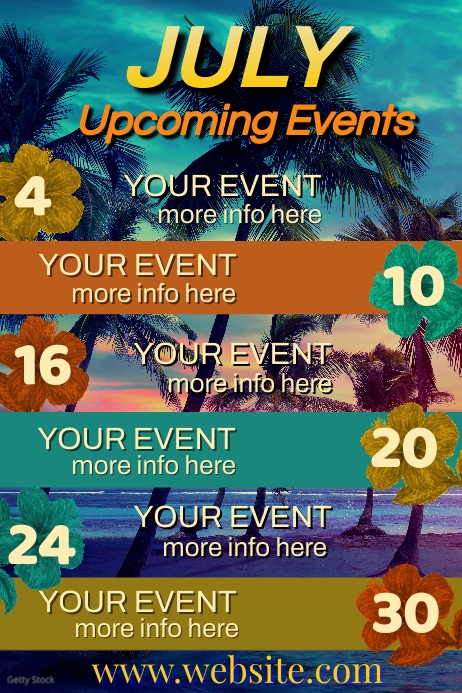 July Events Graphics July Upcoming Events Template | PosterMyWall