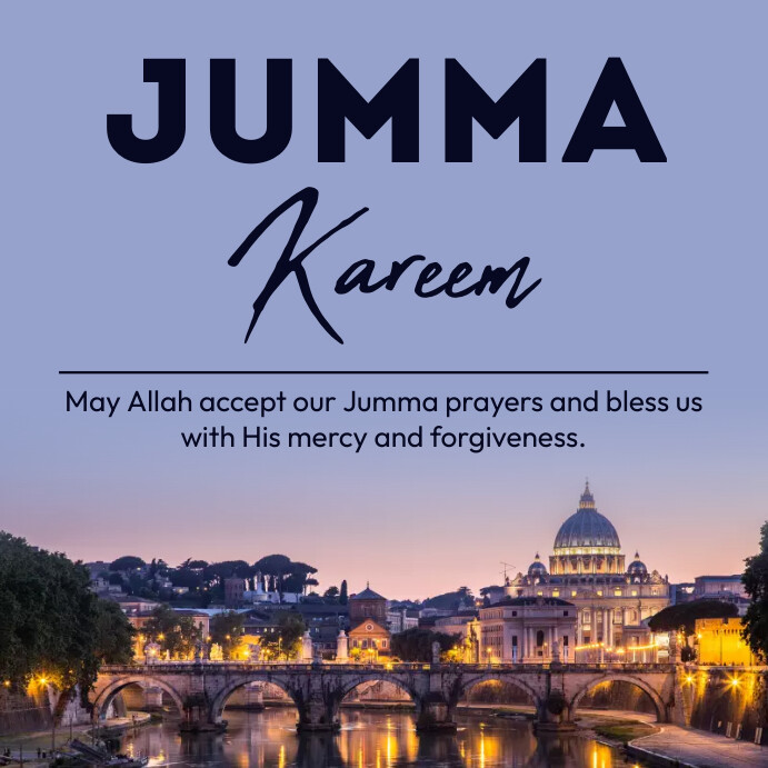 jumma kareem message, jumma mubarak quotes Instagram Post template