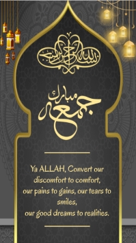 jummah mubarak, happy jummah, jumma post Instagram Story template