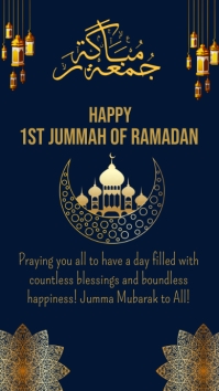jummah mubarak, happy jummah, jumma post Instagram Story template