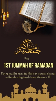 jummah mubarak, happy jummah, jumma post Digital na Display (9:16) template