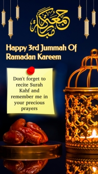 Jummah Mubarak, Ramadan 3rd jummah Mubarak. Instagram Story template