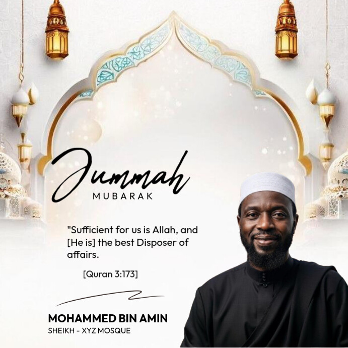 Jummah Mubarak Instagram Plasing template