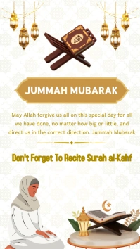 Jummah Mubarak greeting card Instagram story. template