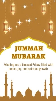 Jummah Mubarak message animation template Цифровой дисплей (9 : 16)