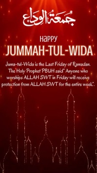 jummahtul widaa mubarak,happy jummah tul wida Historia de Instagram template