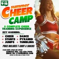 White Summer Cheer Camp Post Instagram Template