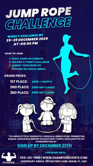 Jump Rope Event Poster Jump Rope Challenge Template | PosterMyWall