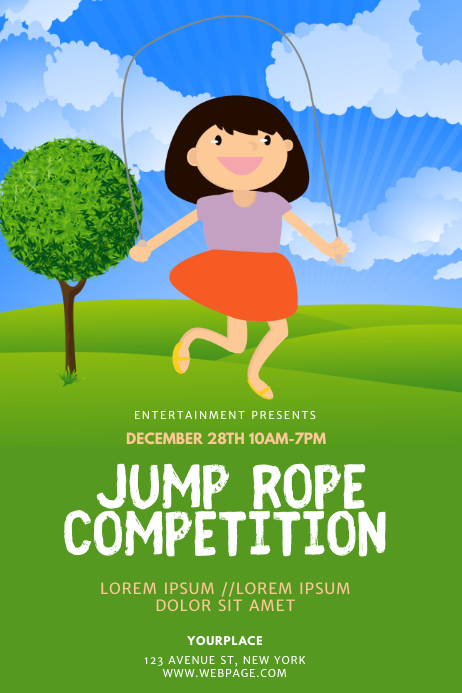 Jump rope competition family flyer template | PosterMyWall