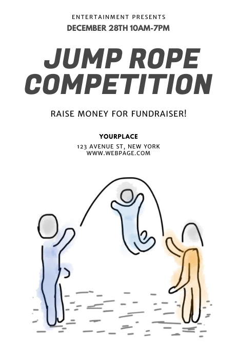 Jump rope competition family flyer template | PosterMyWall