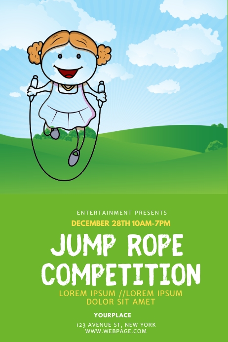 Jump rope competition family flyer template | PosterMyWall