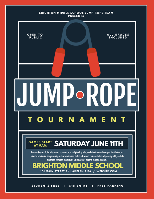 Jump Rope tournament Template | PosterMyWall