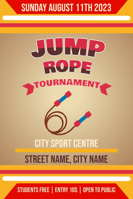 Copy of Jump Rope Tournament Sport Event Poster Flyer | PosterMyWall